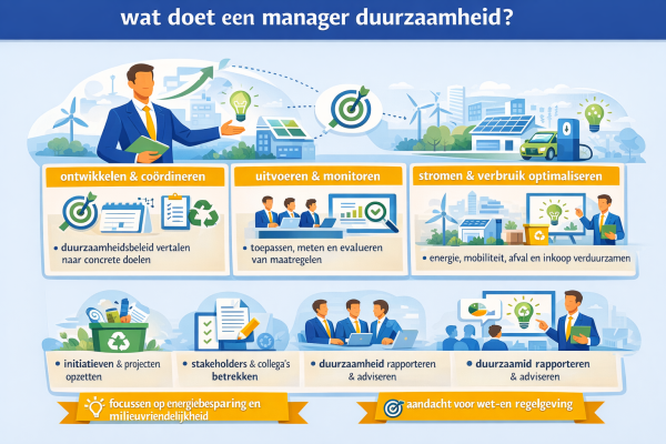 Alles over het beroep manager duurzaamheid Wat doet een manager duurzaamheid